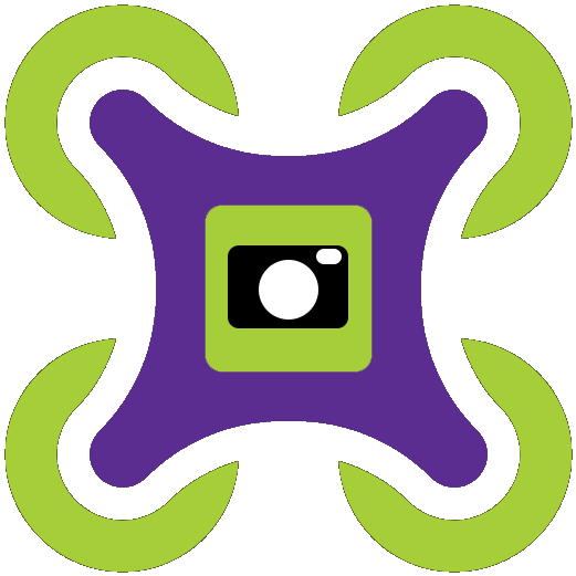 drone logo purple green transparent