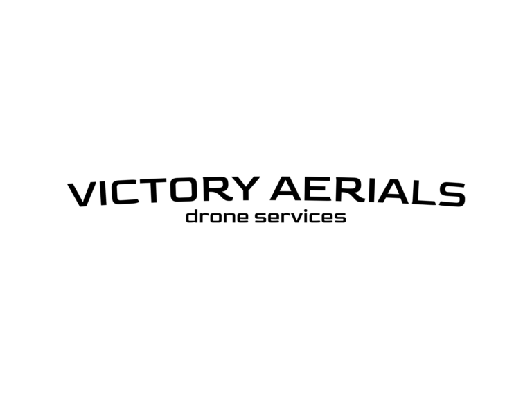 victory aerials high resolution logo black on white background 768x576