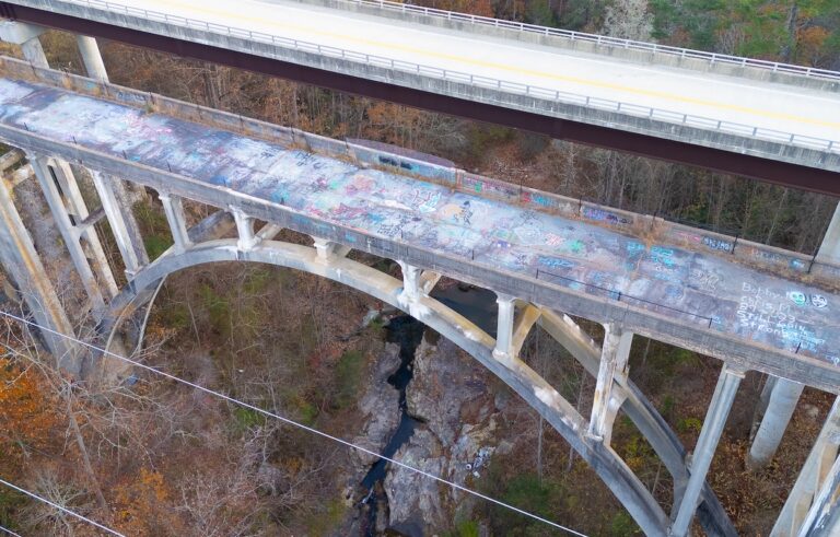 Old and New with graffiti 768x491